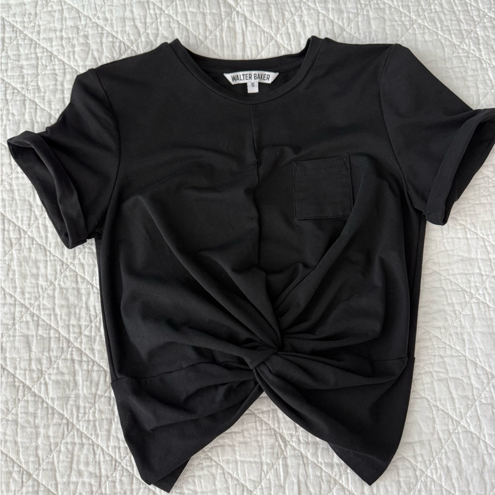 Walter Baker Black Short Sleeve Twist Tee - Picture 11 of 14